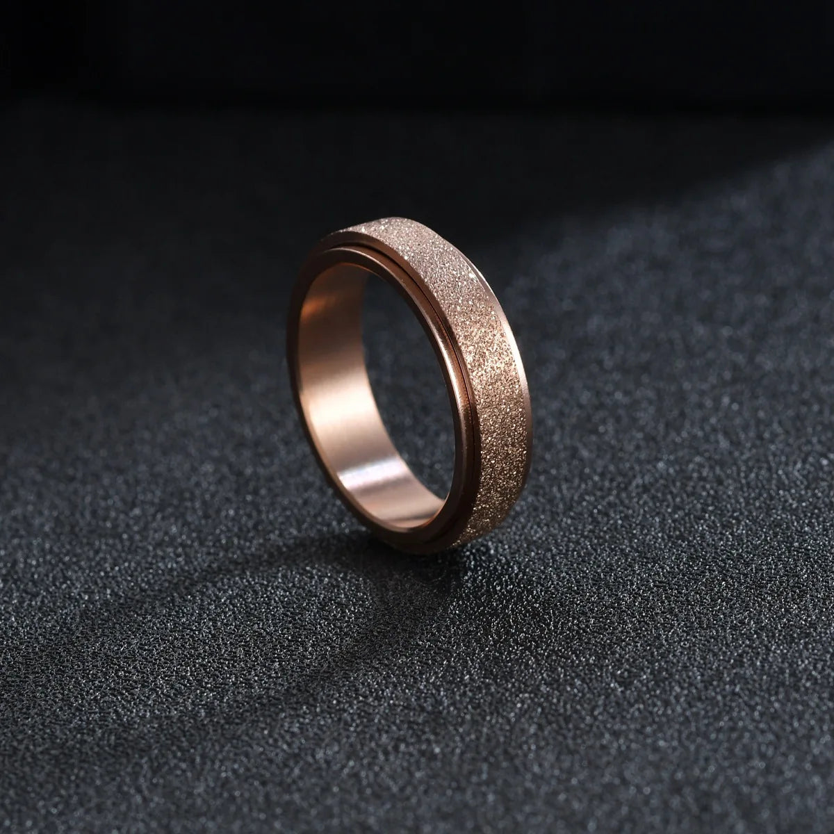 6MM Rotate Freely Spinning Stainless Steel Anxiety Rings For Women Spinner Fidgets Ring Anti Stress Men Rotating Punk Jewelry