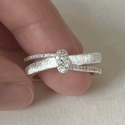VENTFILLE 925 Sterling Silver Irregular Design Wave Golden Stackable Finger Rings Trendy Adjustable For Women Gifts Dropshipping
