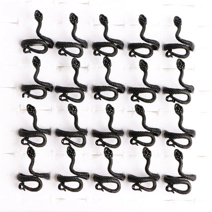 10pcs/lot Men Retro Punk Snake Rings For Women Antique Siver Color Opening Adjustable Jewelry Party Gifts