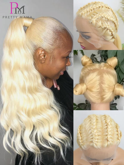 613 Honey Blonde Body Wave 360 Full Lace Frontal Wig – 13x4 & 13x6 Transparent, 16–44 Inch