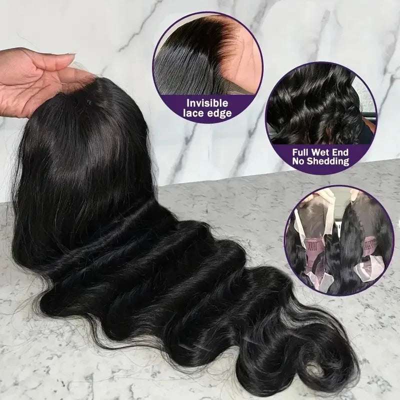 Raw Body Wave HD Lace Front Wig – Natural Color 13x6 & 13x4, 200% Density