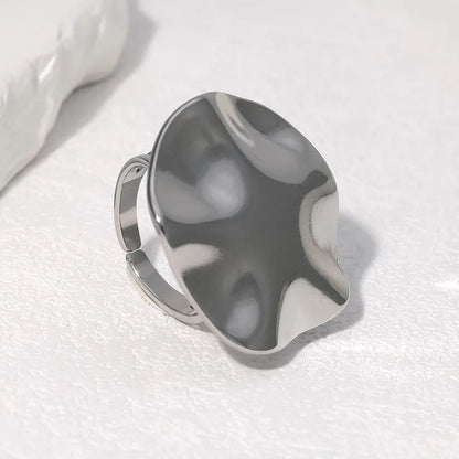 Vintage Stainless Steel Pleated Rings Woman And Men Jewelry Personalized Adjustable Opening Ring Couples Gift Items