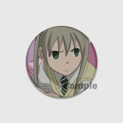 58MM Anime Soul Eater Pins Tinplate Brooch Figure Badge Handmade Brooches for Backpack Clothes Decoration Fashion Jewelry Gifts