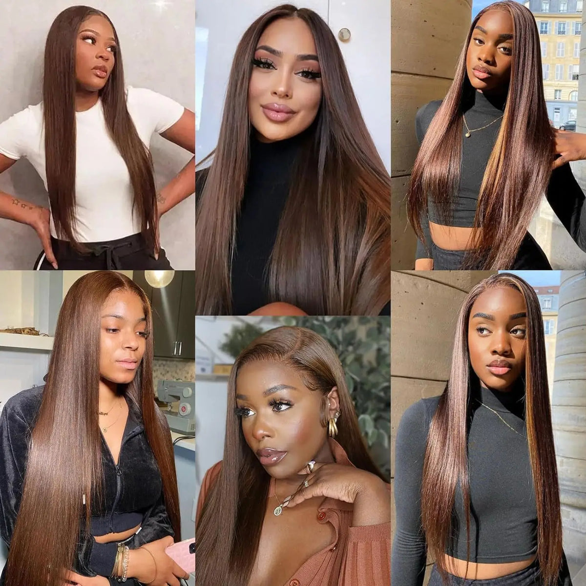 Chocolate Brown Straight Lace Front Wig – 13x4, 13x6 HD, 4x4 & 5x5 Closure