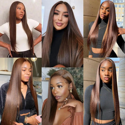 Chocolate Brown Straight Lace Front Wig – 13x4, 13x6 HD, 4x4 & 5x5 Closure