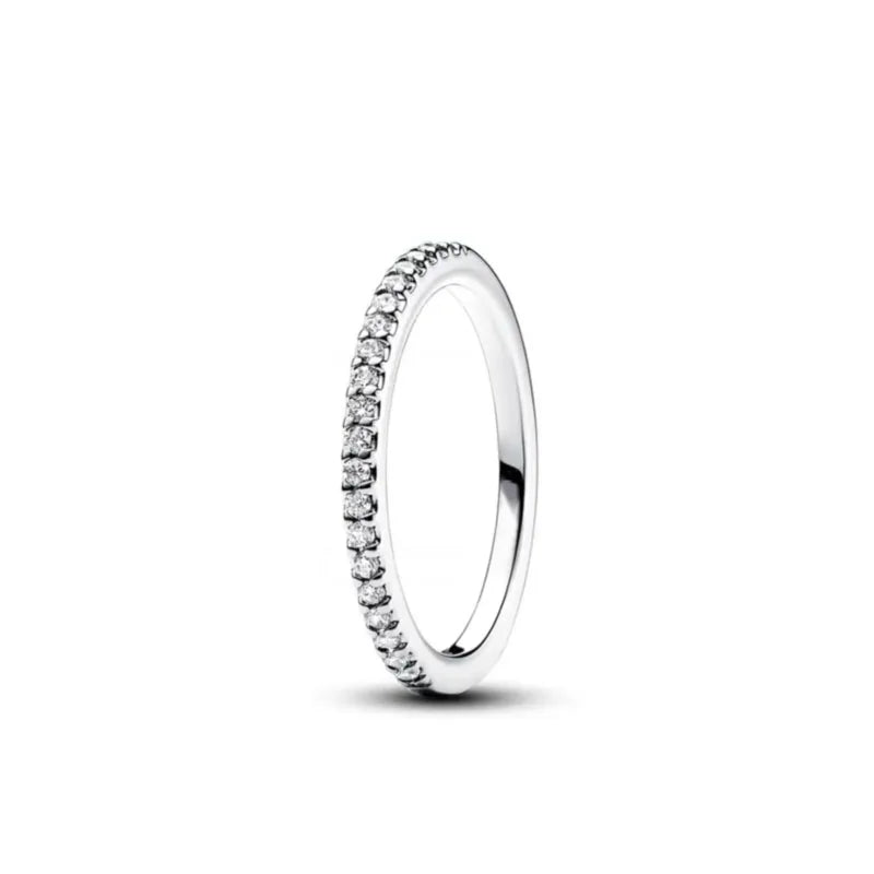 925 Silver Women Jewerly Accessories Ring Size 6 7 8 9 Pink Heart CZ Stone Red Black Rings DIY Birthday Gift Party