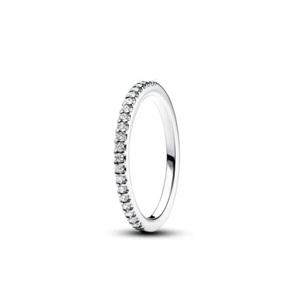 925 Silver Women Jewerly Accessories Ring Size 6 7 8 9 Pink Heart CZ Stone Red Black Rings DIY Birthday Gift Party