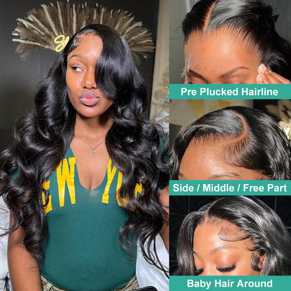 Body Wave 200% Real Density 13x6 HD Transparent Lace Front Wig – 13x4 & 360 for Women, 30 Inch