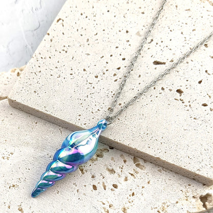 Stardew Valley Mermaid's Pendant Cosplay Necklace Blue Screw Pendant Choker Fashion Collarbone Chain Accessories