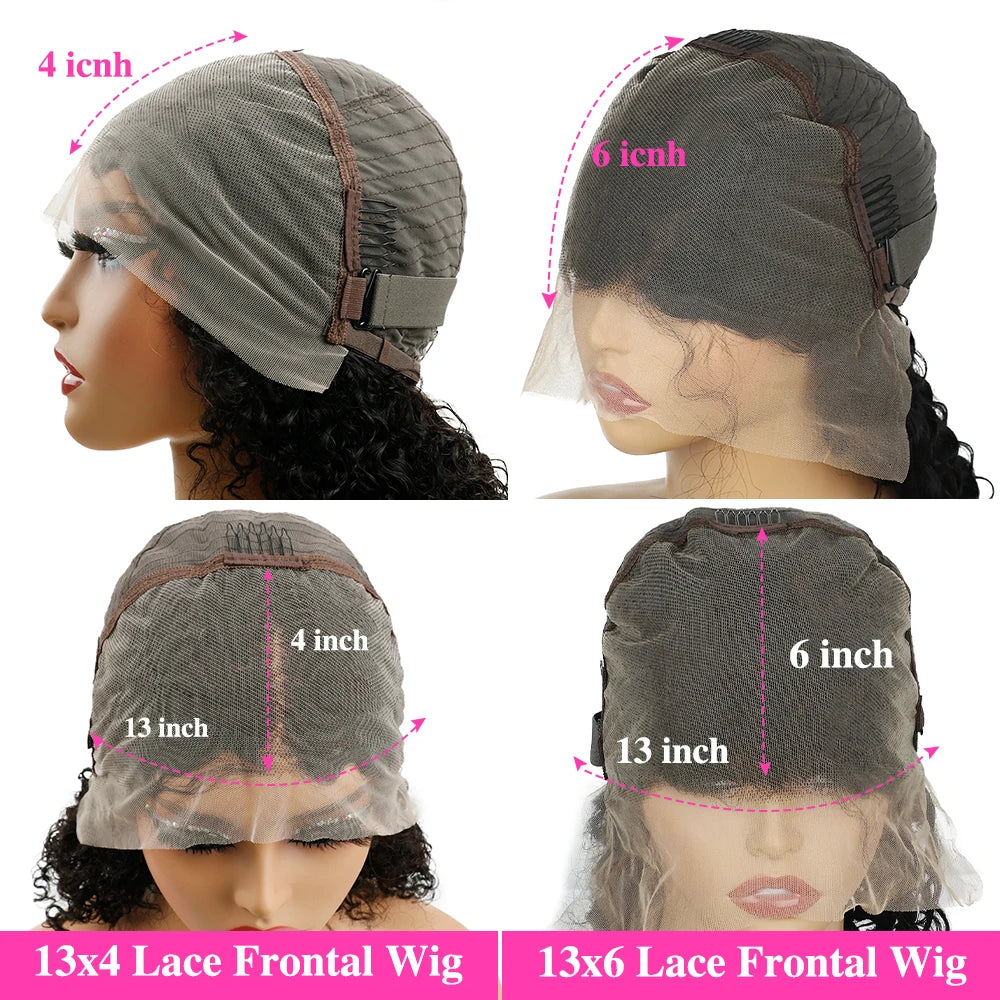 Burmese Curly 13x6 Lace Frontal Wig – Pre-Plucked HD Transparent 13x4, 200%