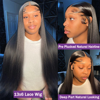 Bone Straight HD Lace Frontal Wig – 200% Real Density Pre-Plucked 13x6, 13x4 & 360