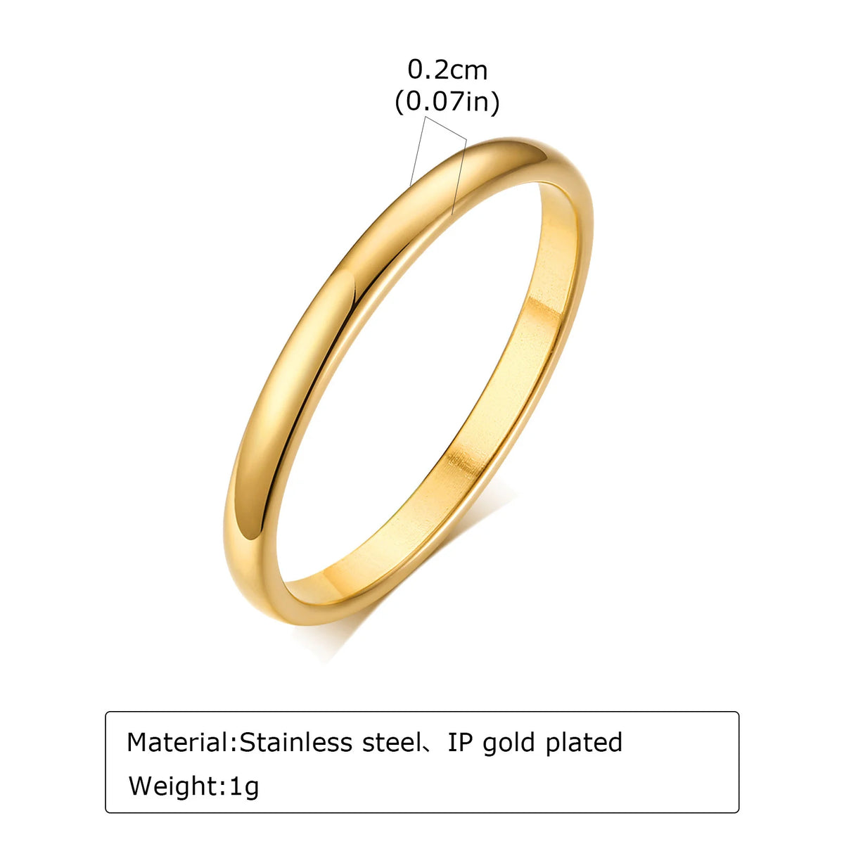 High Polished Stainless Steel Wedding Band Ring for Women Men 2/3/4/5/6mm Gold Plated Smooth Couple Rings Engagement Jewelry