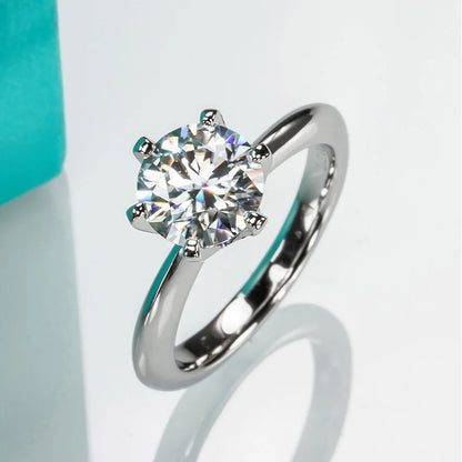 925 Sterling Silver Simple Engagement Wedding Rings for Women Fashion 1CT/2CT/ 3CT Cubic Zirconia Ring Bridal Jewelry Gift