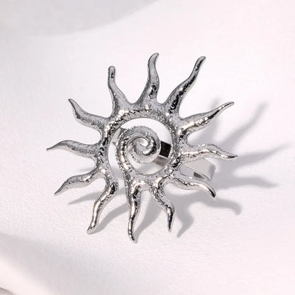 Bohemian Stainless Steel Ring Woman Vintage Jewelry Starfish Heart-Shaped Geometry Adjustable Open Rings Prom Accessories Gift