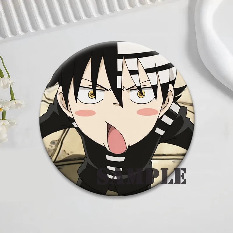 Soul Eater Brooches Anime Figure Lapel Pins Maka Albarn Death The Kid Cartoon Badge for Backpack Accessories Clothes Decoration