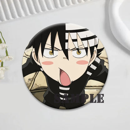 Soul Eater Brooches Anime Figure Lapel Pins Maka Albarn Death The Kid Cartoon Badge for Backpack Accessories Clothes Decoration