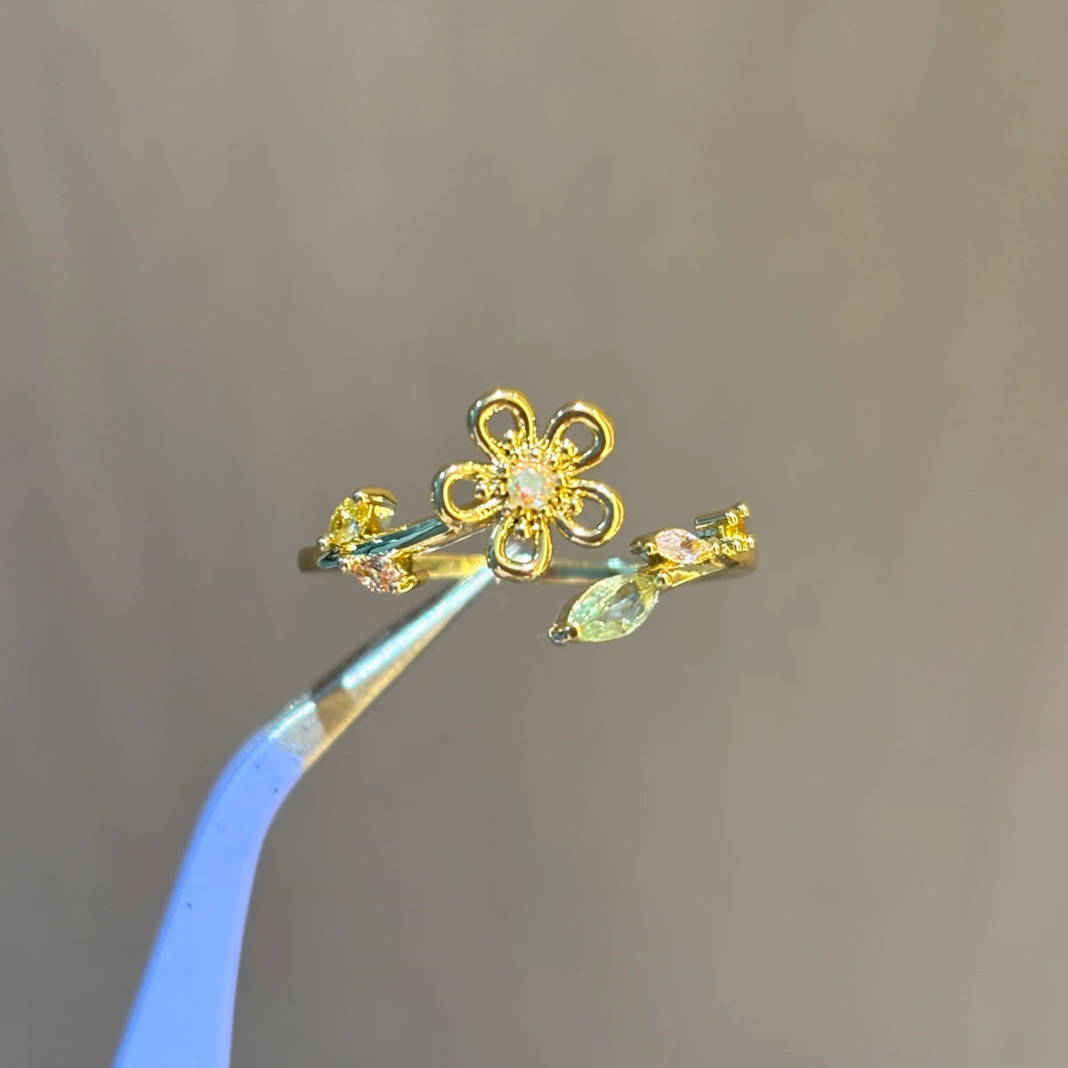 100 styles 14K Gold Plated Color Zircon Flower Crown Bow Open Ring Women Adjustable Stackable Finger Rings Wedding Jewelry Gift