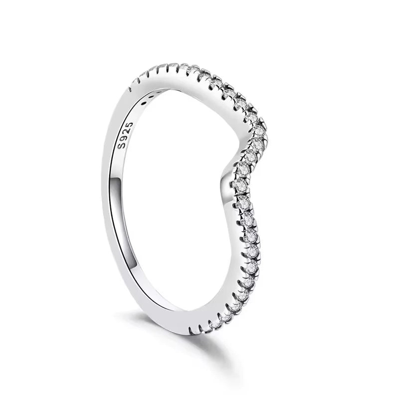 925 Sterling Silver  Crown Heart Flower Zircon Rings For Women Love Promise Engagement Band Fashion Ring Set