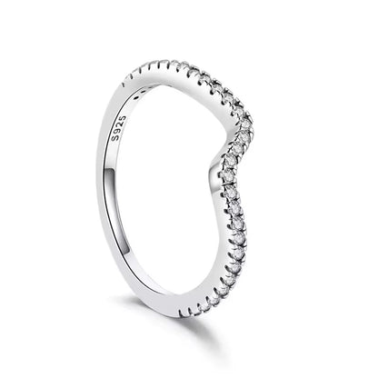 925 Sterling Silver  Crown Heart Flower Zircon Rings For Women Love Promise Engagement Band Fashion Ring Set