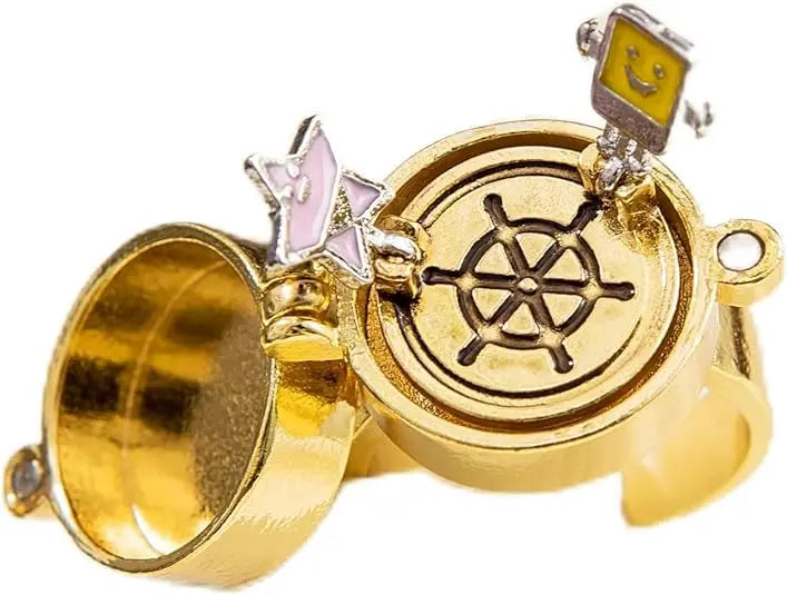 2Pcs Upgraded BFF Rings Magnetic Buckle and Bettler Rotating Bearings Anime Rings for Best Friends Cartoon Aesthetic Jewelry
