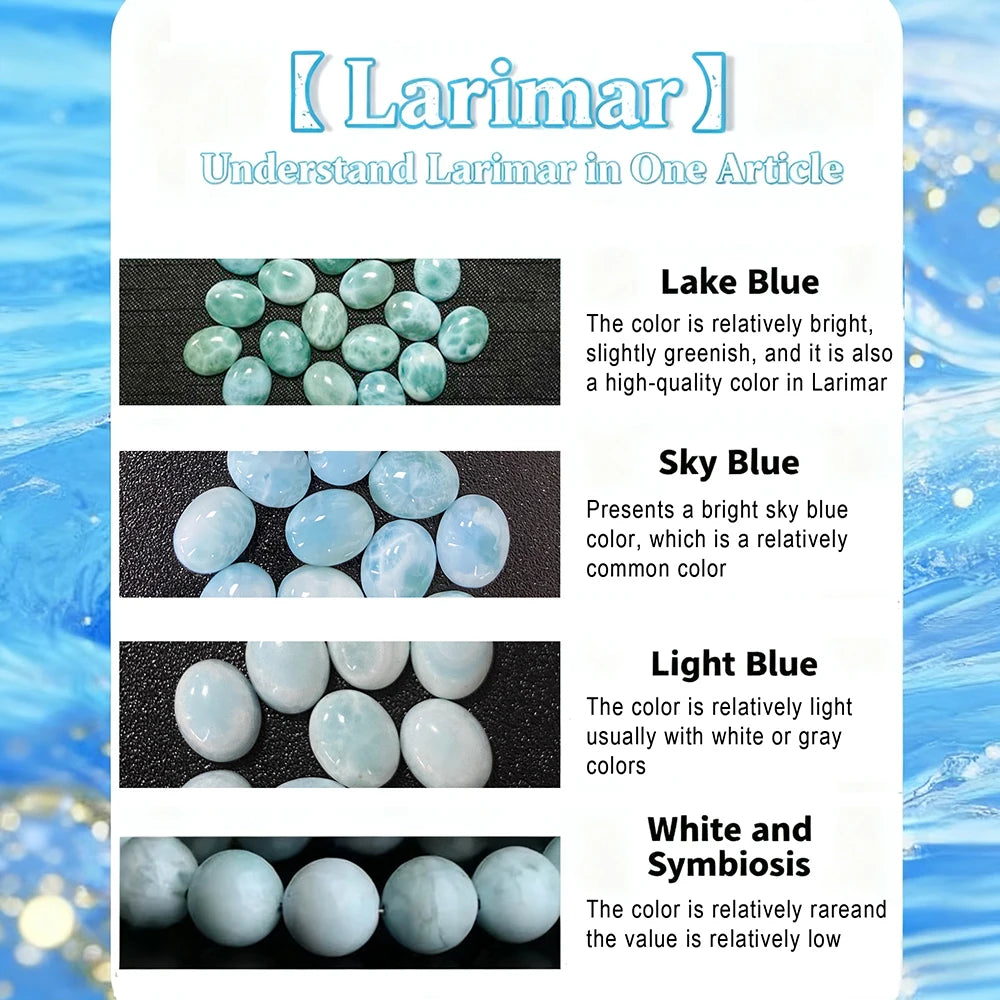 Vintage 925 Silver Natural Larimar Stone Ring Round Flower Shape Sky Blue Sea Water Ring Fine Jewelry Ring Gift For Women Men