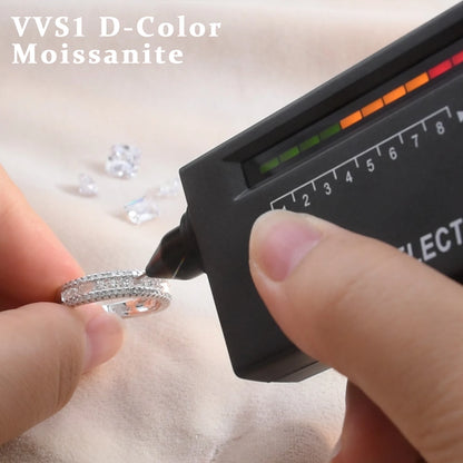 Newshe GRA Certified Moissanite Wedding Bands 925 Sterling Silver Yellow Gold Plated Promise Engagement Rings