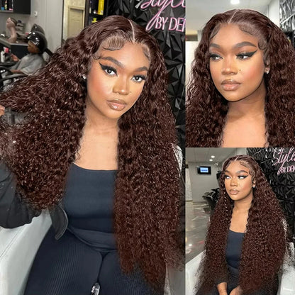 Chocolate Brown Deep Wave HD Lace Frontal Wig – #4 Vietnamese Hair, 13x6 & 13x4, 250%