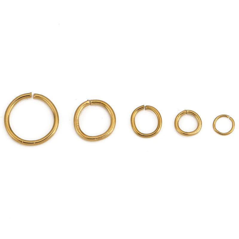 100pcs 3 4 5 6 7 8 10 mm Stainless Steel Open Jump Rings PVD Never Fade End Connectors For Necklace Bracelet DIy Jewelry Making