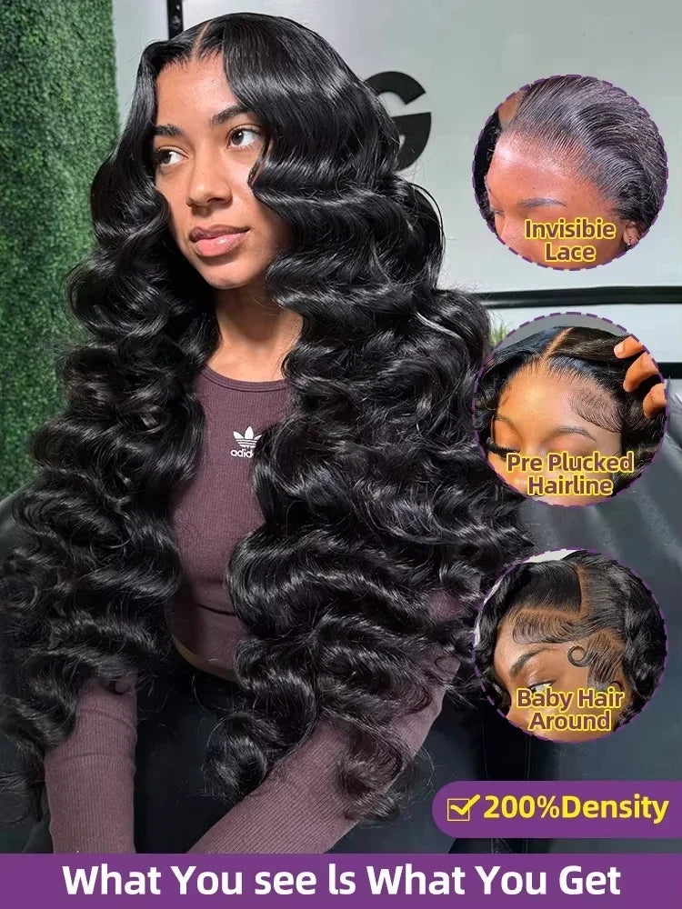 Deep Wave Curly HD Lace Frontal Wig – Pre-Plucked 13x6 & 13x4, 220% Density