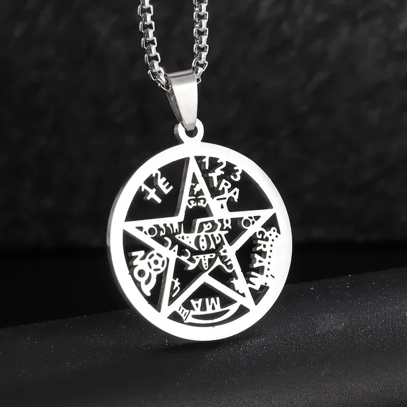 Stainless Steel Trinity Celtic Knot Nordic Rune Pendant Necklace Retro Ethnic Style Irish Knot Lucky Amulet Jewelry for Men