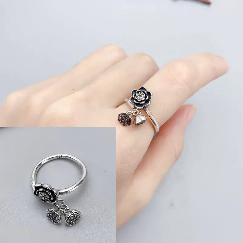 VENTFILLE 925 Sterling Silver Irregular Design Wave Golden Stackable Finger Rings Trendy Adjustable For Women Gifts Dropshipping