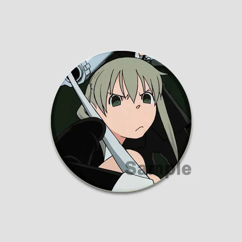 58/44/32mm Anime Soul Eater Round Pins Cartoon Badges Cosplay Handmade Tinplate Brooch for Backpack Clothes Chest Ornament Gifts