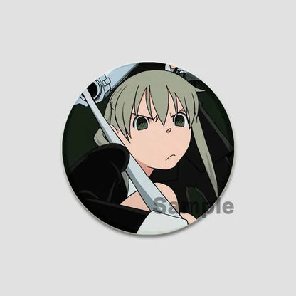 58/44/32mm Anime Soul Eater Round Pins Cartoon Badges Cosplay Handmade Tinplate Brooch for Backpack Clothes Chest Ornament Gifts
