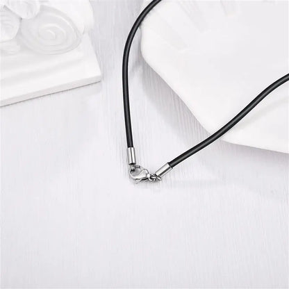 Rubber Rope Necklace & Bracelets For Men Women Fashion Jewelry Gift Casual Round Neck Black Necklace DIY Rope