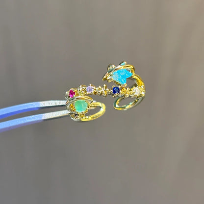 100 styles 14K Gold Plated Color Zircon Flower Crown Bow Open Ring Women Adjustable Stackable Finger Rings Wedding Jewelry Gift
