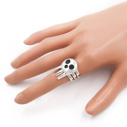 Anime Soul Eater Death the Kid Skull Cosplay Ring Metal Adjustable Rings Unisex Jewelry Halloween Accessories Props