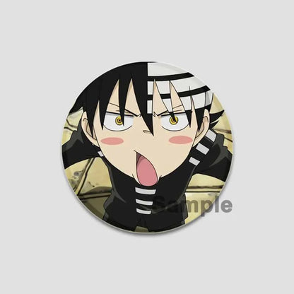 58/44/32mm Anime Soul Eater Round Pins Cartoon Badges Cosplay Handmade Tinplate Brooch for Backpack Clothes Chest Ornament Gifts