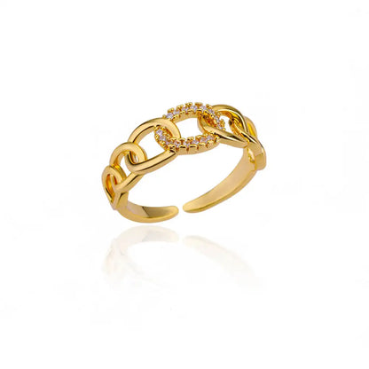 Stainless Steel Round Rings For Women Zircon Geometric Gold Color Crystal Ring Aesthetic Wedding Party Jewerly Gift Bague Femme