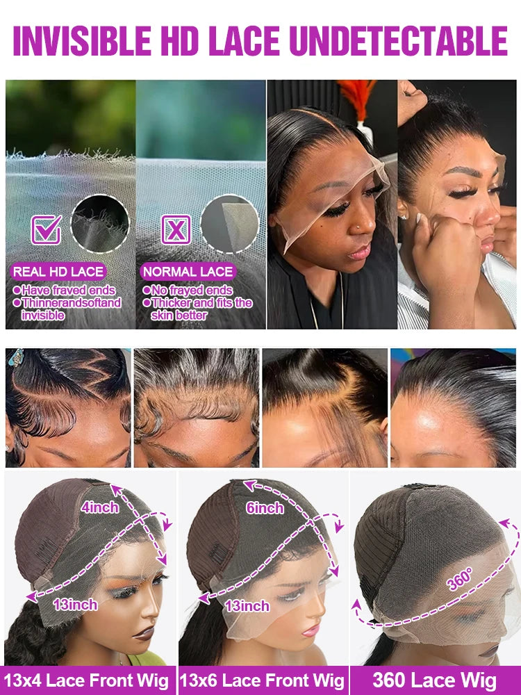 Burmese Curly Transparent Lace Front Wig – 13x4, 13x6 & 360 Full Lace, 250%