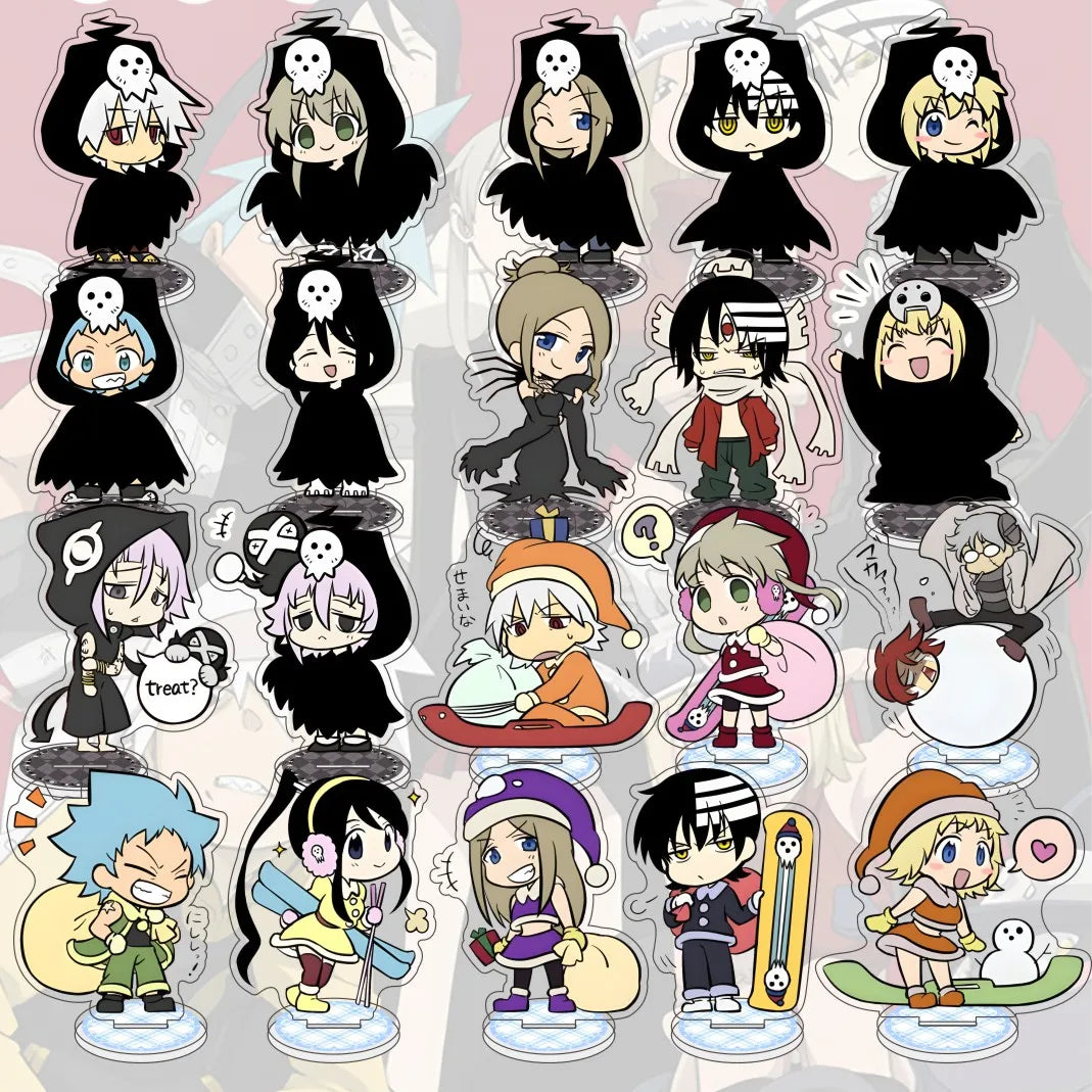 Anime SOUL EATER 10cm Acrylic Halloween Edition Character Maka Kid Standing Display Model Desktop Decoration Fan Gift Keychain