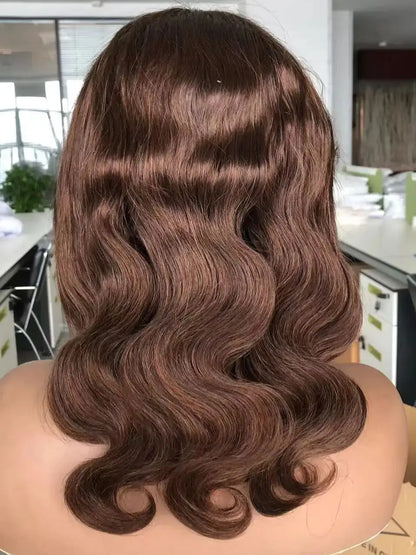 Chocolate Brown Body Wave 13x6 HD Lace Frontal Wig – Colored 4x4, 5x5 & 13x4 Pre-Plucked