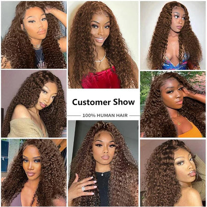 Chocolate Brown Deep Wave HD Lace Frontal Wig – 4x4, 13x4 & 13x6