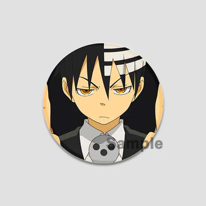 58/44/32mm Anime Soul Eater Round Pins Cartoon Badges Cosplay Handmade Tinplate Brooch for Backpack Clothes Chest Ornament Gifts