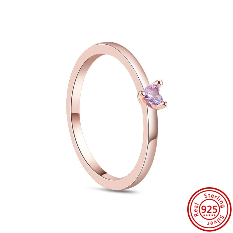 925 Sterling Silver Original Rose Gold Plated Fashion Women Ring Flower Green Zircon Design Jewelry Exquisite Wedding Gift Rings