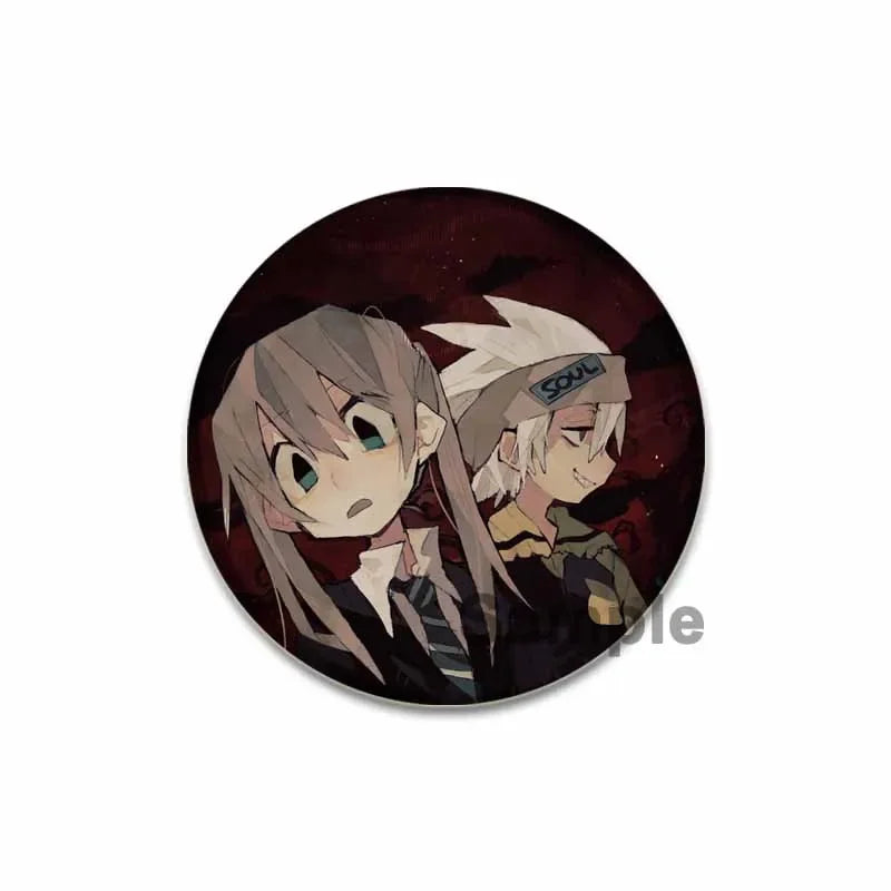 32/44/58MM Anime Soul Eater Pins Thompson Patricia Evans Soul Eater Albarn Maka Figure Icon Brooches Badge for Backpack Clothes