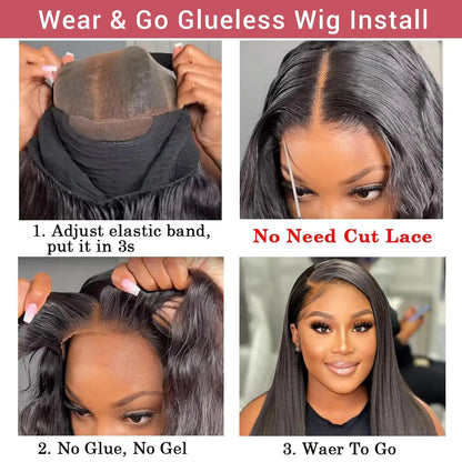 Glueless Bone Straight HD Lace Frontal Wig – 13x4, 13x6 & 5x5, Up to 42 Inch