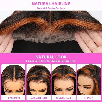 1B/30 Ombre Brown Highlight Body Wave Lace Front Wig – 13x4, 13x6 & 5x5 Glueless