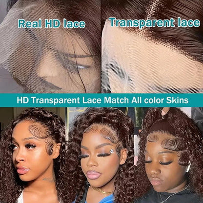 Chocolate Brown Deep Wave HD Lace Frontal Wig – #4 Vietnamese Hair, 13x6 & 13x4, 250%
