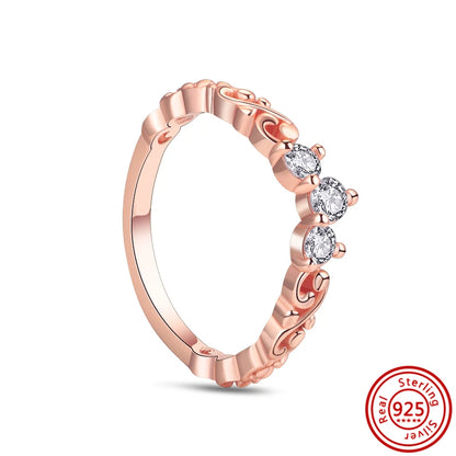 925 Sterling Silver Original Rose Gold Plated Fashion Women Ring Flower Green Zircon Design Jewelry Exquisite Wedding Gift Rings