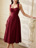 YSONA Sweetheart Neckline A-Line Midi Dress — front view | Women's Dress | Shop YSONA